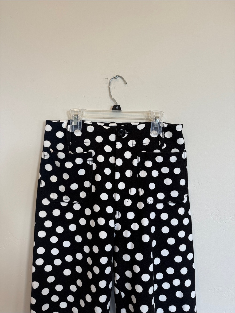 Maeve by Anthropologie Colette Crop Wide  Leg Ponte Polka Dot Pants size 28 - Picture 3 of 7